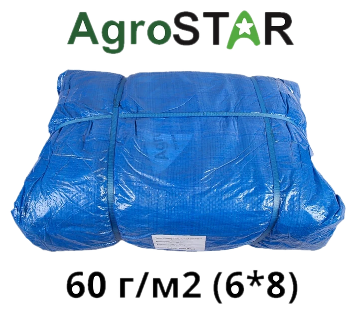 Тент універсальний AgroStar 60, 6×8 м, синій