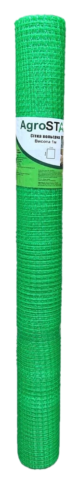 Сітка вольєрна AgroStar 12×14, зелена, 1×50 м