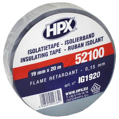 Стрічка ізоляційна HPX 52100 IG1920 19 мм х 20 м сіра