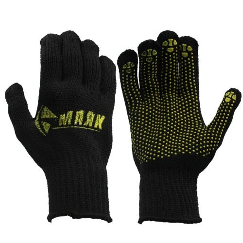 Рукавиці трикотажні робочі Маяк №562 покриття ПВХ крапка чорні