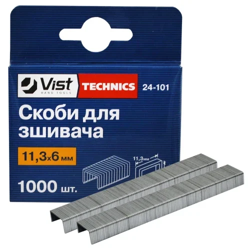 Скоби для ручного степлера TECHNICS 11,3×6 мм 1000 шт