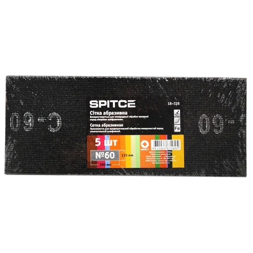 Сітка абразивна SPITCE P60 115×280 мм 5 шт