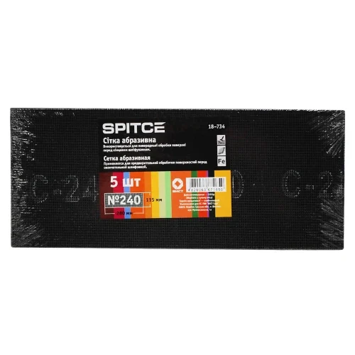 Сітка абразивна SPITCE P240 115×280 мм 5 шт