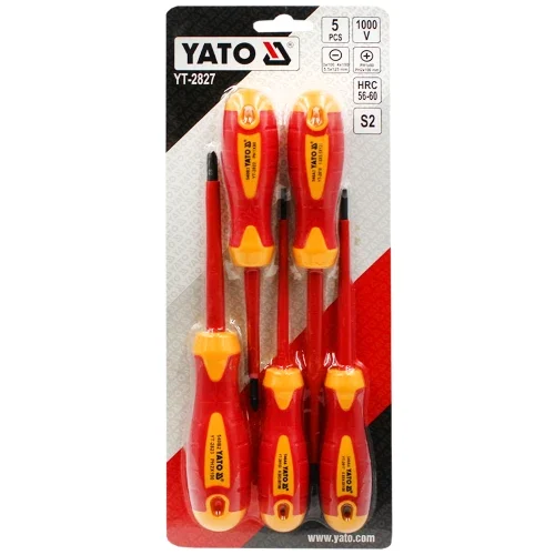 Набір викруток діелектричних YATO 5 шт (SL3, SL4, SL5,5, PH1, PH2) Cr-V