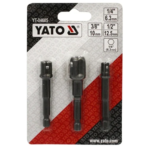 Набір перехідників YATO для торцевих головок 3 шт (1/4", 3/8", 1/2")