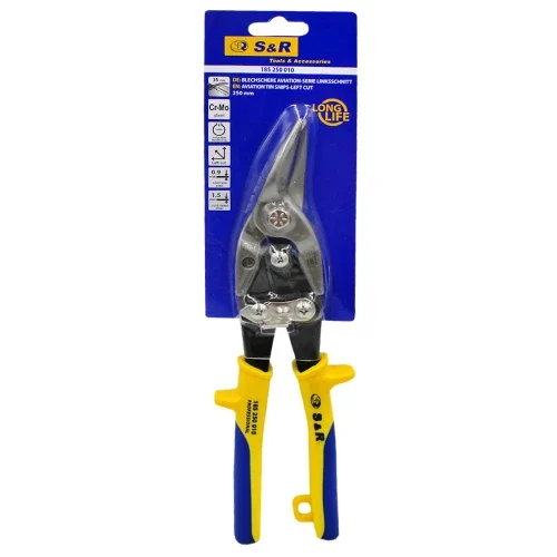 Ножиці по металу S&R Aviation 250 мм ліве різання