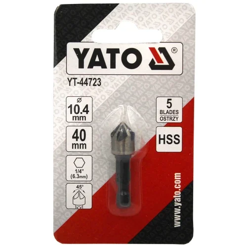 Зенківка конічна по металу YATO HSS HEX-1/4" 10,4×40 мм
