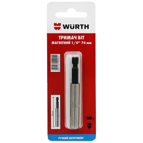 Тримач магнітний для біт WURTH 1/4" 74 мм