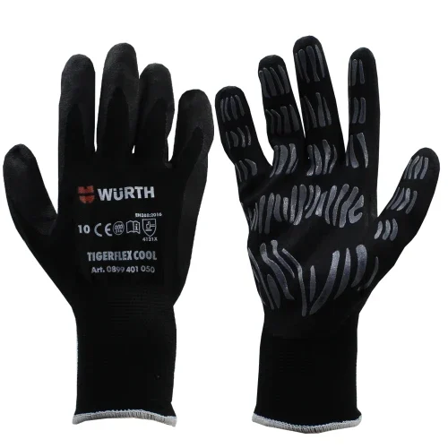 Рукавиці трикотажні робочі захисні утеплені WURTH TIGERFLEX-COOL 0899401050 XL (10) покриття латексне
