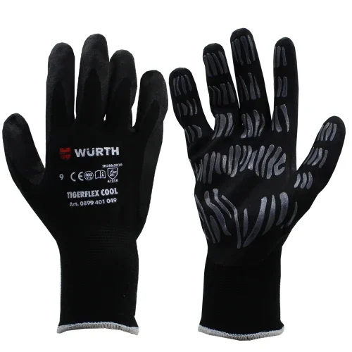 Рукавиці трикотажні робочі захисні утеплені WURTH TIGERFLEX-COOL 0899401049 L (9) покриття латексне