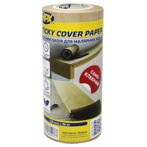 Папір малярний захисний самоклеючий HPX STICKY COVER PAPER CP1530 148 мм×30 м