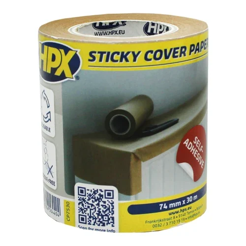 Папір малярний захисний самоклеючий HPX STICKY COVER PAPER CP7530 74 мм×30 м