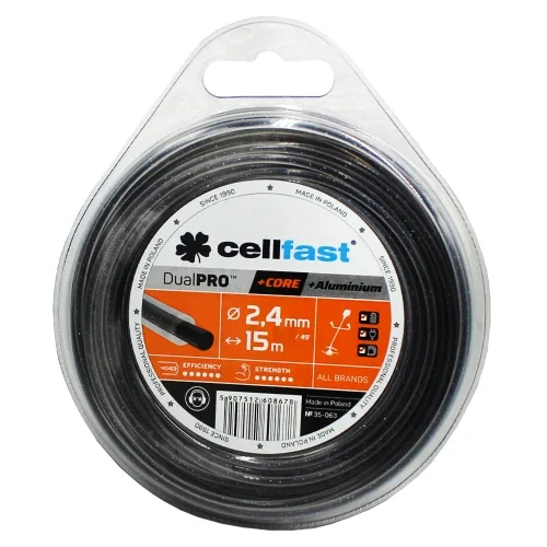 Жилка для газонокосарки Cellfast 2,4 мм × 15 м кругла армована