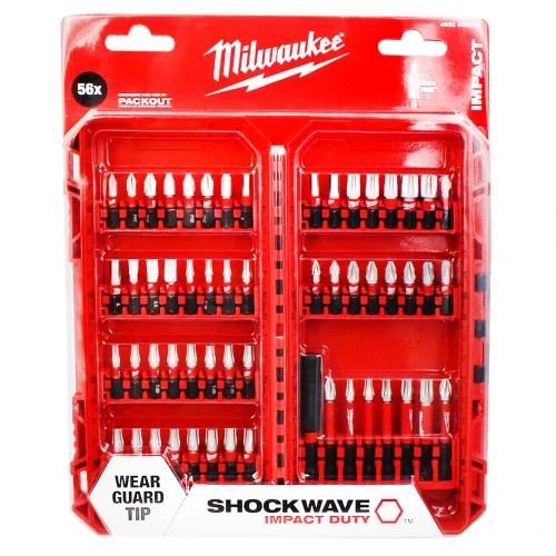 Набір біт MILWAUKEE SHOCKWAVE 56 шт з тримачем пластиковий кейс
