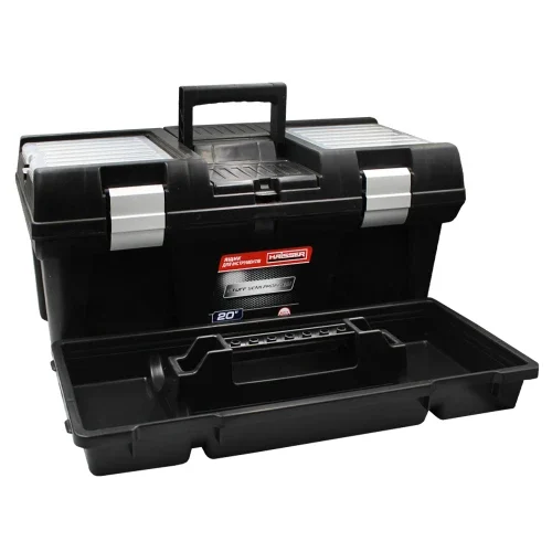 Ящик для інструменту з лотком та органайзером Haisser Staff Semi Profi Alu 20" 525×256×246 мм металеві замки пластиковий