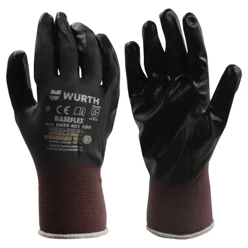 Рукавиці трикотажні робочі захисні WURTH BASEFLEX 0899401509 L (9) покриття нітрилове