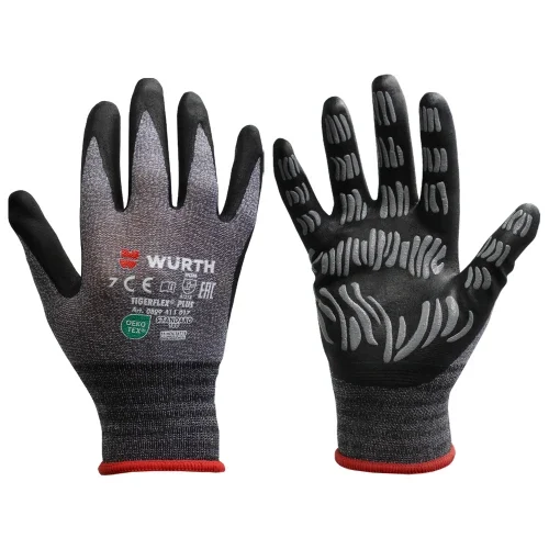 Рукавиці трикотажні робочі захисні WURTH TIGERFLEX PLUS 0899411017 S (7) покриття нітрилове