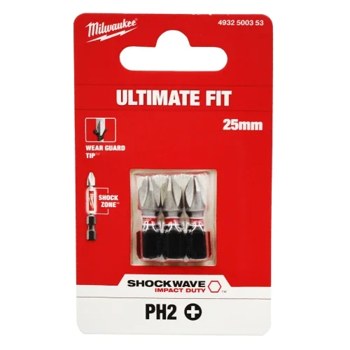 Біта MILWAUKEE SHOCKWAVE РН2×25 мм 3 шт