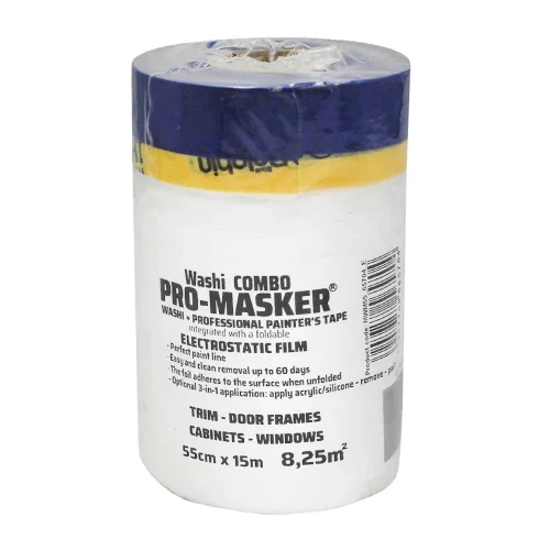 Плівка захисна з малярною стрічкою Blue Dolphin Pro-Masker Combo 550 мм×15 м