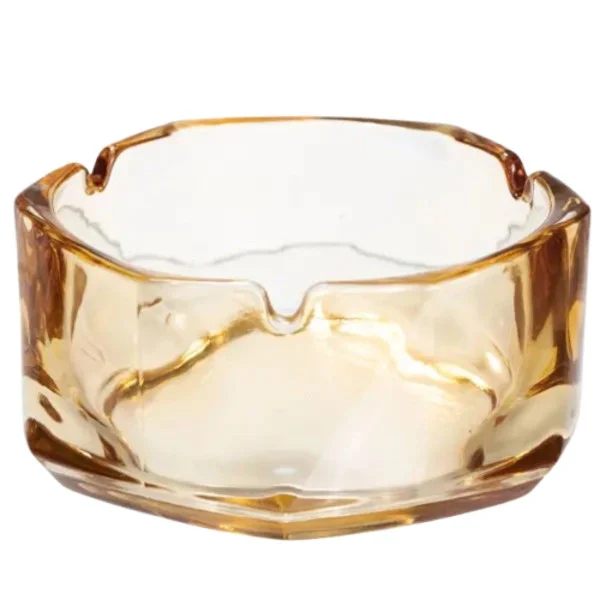 Попільничка скляна Diamond Faceted 12 см, золотистий