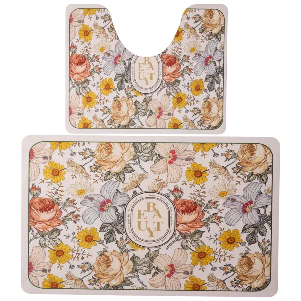 Набір килимків для ванни Flowers 2 штуки 80*50 см/50*40 см діатомітових
