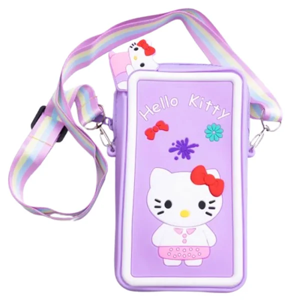 Сумочка-футляр для телефону Hello Kitty силіконова на блискавці 17*9*2 см, бузковий