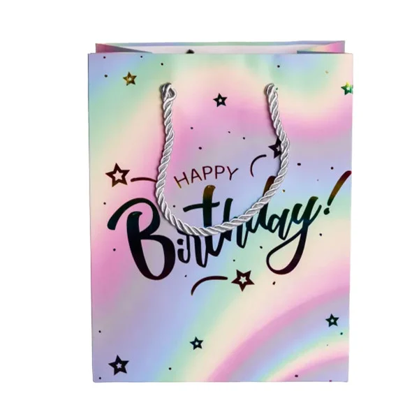 Подарунковий пакет Happy Birthday 18*10*23 см 12 штук в упаковці