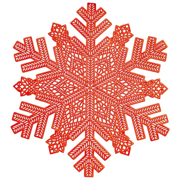 Килимок для сервірування столу Snowflake 38 см, червоне золото