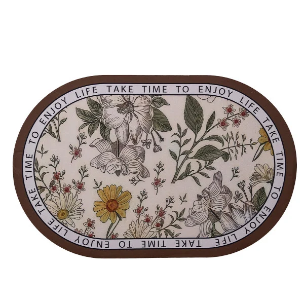 Килимок діатомітовий Floral Oval 58*38 см універсальний овальний
