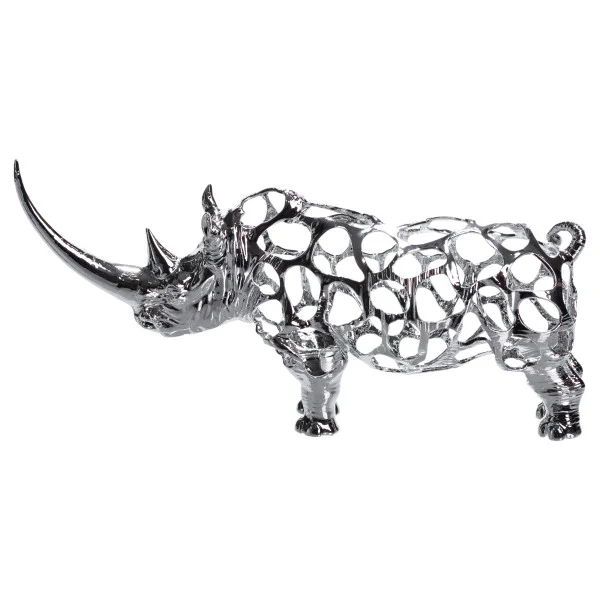 Статуетка Rhinoceros 23*6*10 см металева, хром