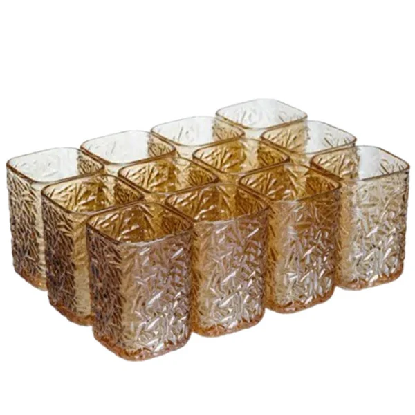 Набір склянок для напоїв Matrix Glass 12 штук по 195 мл, коричневий